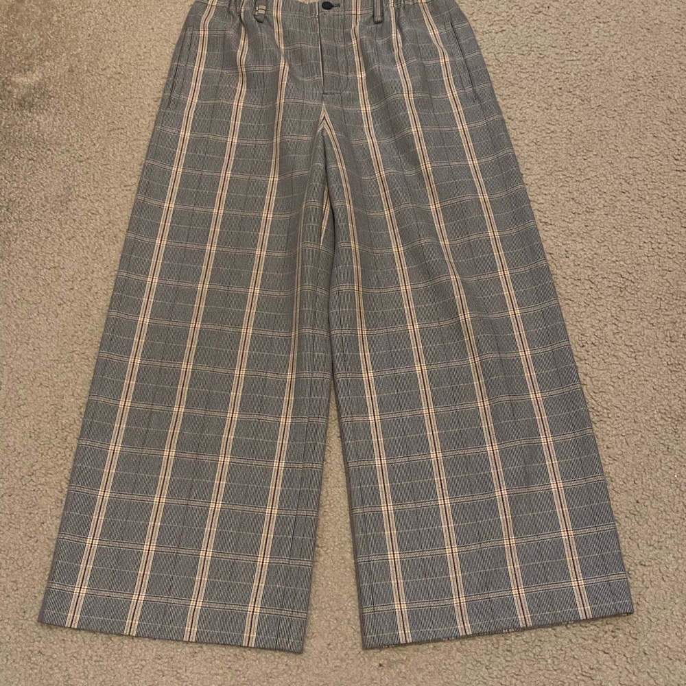 Maje Wide-Leg Gingham Pants